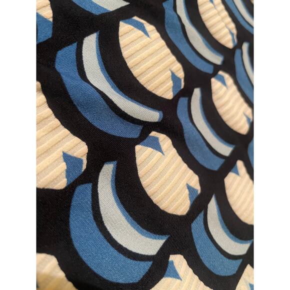 Vintage-Inspired Blue Geometric Dress | Retro Mod Print | Statement Piece - Picture 6 of 6